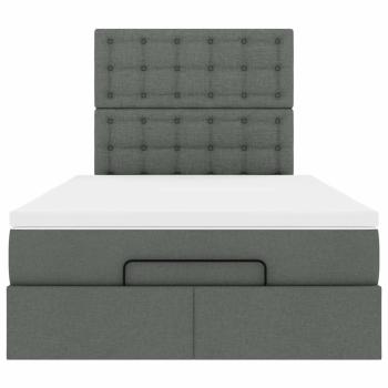 Ottoman-Bett mit Matratze Dunkelgrau 120x190 cm Stoff