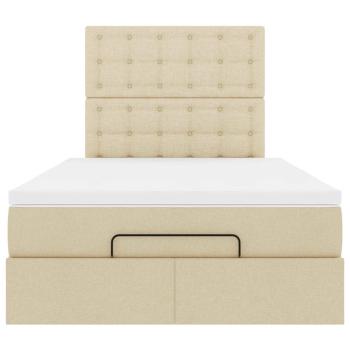 Ottoman-Bett mit Matratze Creme 120x190 cm Stoff