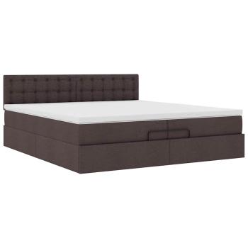 ARDEBO.de - Ottoman-Bett mit Matratze Dunkelbraun 200x200 cm Stoff