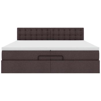 Ottoman-Bett mit Matratze Dunkelbraun 200x200 cm Stoff