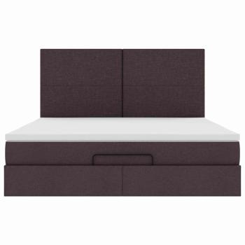 Ottoman-Bett mit Matratze Dunkelbraun 180x200 cm Stoff