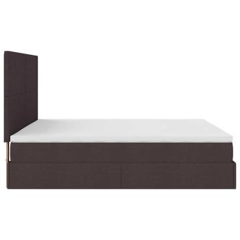 Ottoman-Bett mit Matratze Dunkelbraun 180x200 cm Stoff