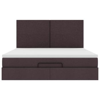 Ottoman-Bett mit Matratze Dunkelbraun 180x200 cm Stoff