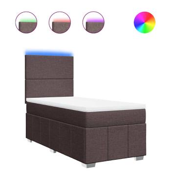 Boxspringbett mit Matratze Dunkelbraun 90x200 cm Stoff