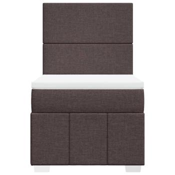 Boxspringbett mit Matratze Dunkelbraun 90x200 cm Stoff
