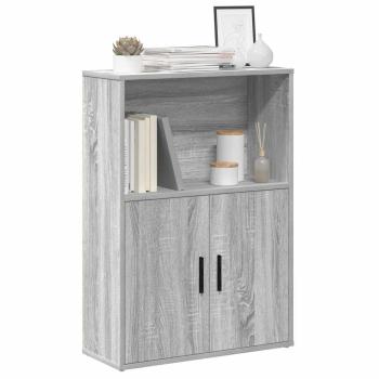 ARDEBO.de - Bücherregal Grau Sonoma 60x24x85 cm Holzwerkstoff