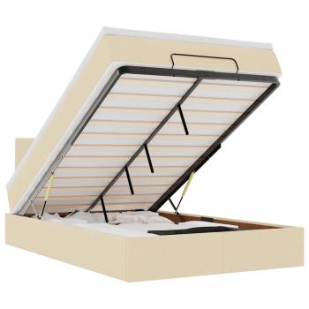 Ottoman-Bett mit Matratze Creme 120x200 cm Stoff