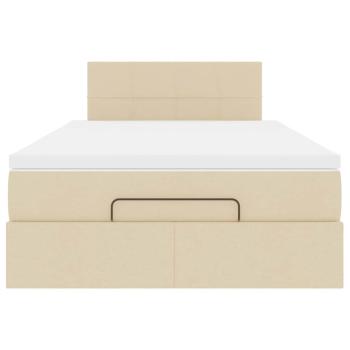 Ottoman-Bett mit Matratze Creme 120x200 cm Stoff