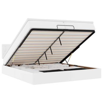 Ottoman-Bett mit Matratze Reinweiß 200x200 cm Kunstleder