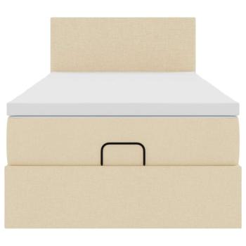 Ottoman-Bett mit Matratze Creme 90x190 cm Stoff