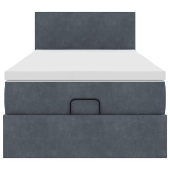 Ottoman-Bett mit Matratze Dunkelgrau 100x200 cm Samt