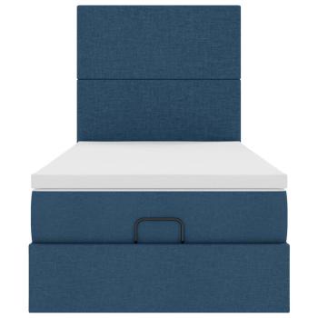 ARDEBO.de - Ottoman-Bett mit Matratze Blau 90x200 cm Stoff