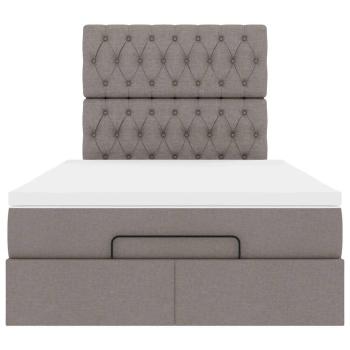Ottoman-Bett mit Matratze Taupe 120x200 cm Stoff