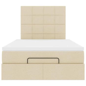 Ottoman-Bett mit Matratze Creme 120x190 cm Stoff