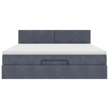 Ottoman-Bett mit Matratze Dunkelgrau 180x200 cm Samt
