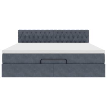 Ottoman-Bett mit Matratze Dunkelgrau 180x200 cm Samt