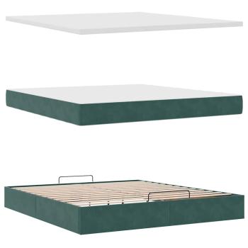 ARDEBO.de - Ottoman-Bett mit Matratze Dunkelgrün 180x200 cm Samt