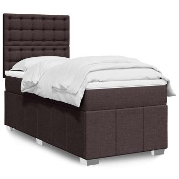 ARDEBO.de - Boxspringbett mit Matratze Dunkelbraun 90x200 cm Stoff