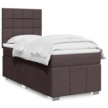 ARDEBO.de - Boxspringbett mit Matratze Dunkelbraun 90x200 cm Stoff