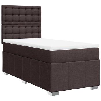Boxspringbett mit Matratze Dunkelbraun 90x200 cm Stoff