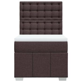 Boxspringbett mit Matratze Dunkelbraun 90x200 cm Stoff