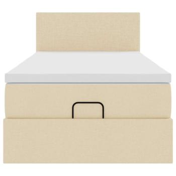 Ottoman-Bett mit Matratze Creme 100x200 cm Stoff