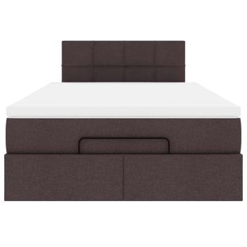 Ottoman-Bett mit Matratze Dunkelbraun 120x190 cm Stoff