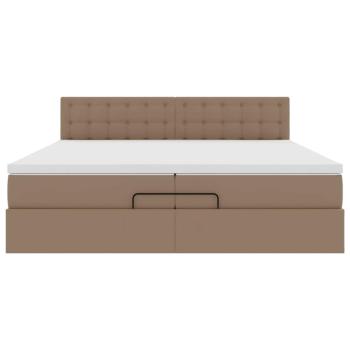 Ottoman-Bett mit Matratze Cappuccino 200x200cm Kunstleder
