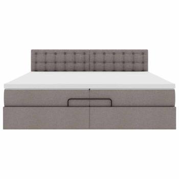 Ottoman-Bett mit Matratzen Taupe 200x200 cm Stoff