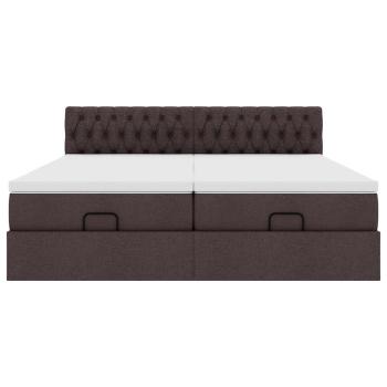 Ottoman-Bett mit Matratzen Dunkelbraun 180x200 cm Stoff