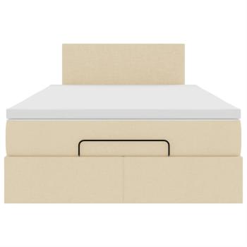 Ottoman-Bett mit Matratze Creme 120x190 cm Stoff