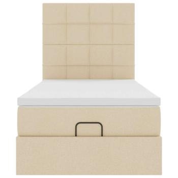 Ottoman-Bett mit Matratze Creme 80x200 cm Stoff