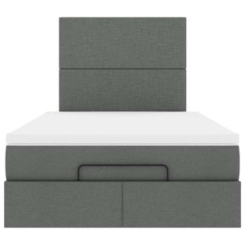 Ottoman-Bett mit Matratze Dunkelgrau 120x190 cm Stoff