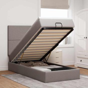 ARDEBO.de - Ottoman-Bett mit Matratze Taupe 90x200 cm Stoff