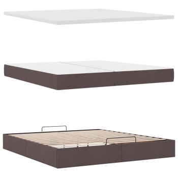 ARDEBO.de - Ottoman-Bett mit Matratzen Dunkelbraun 200x200 cm Stoff