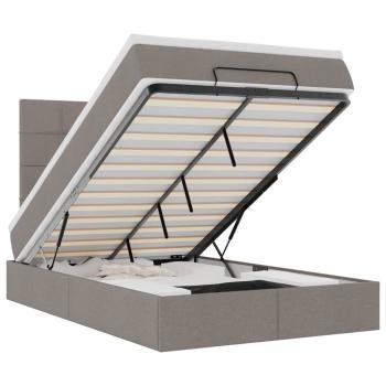 ARDEBO.de - Ottoman-Bett mit Matratze Taupe 120x190 cm Stoff