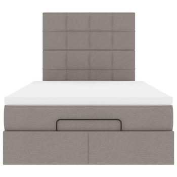 Ottoman-Bett mit Matratze & LEDs Taupe 120x190 cm Stoff