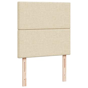 Ottoman-Bett mit Matratzen Creme 160x200 cm Stoff