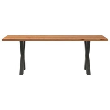 Esstisch Hellbraun 220x80x74 cm Massivholz Eiche Rechteckig