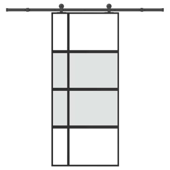 ARDEBO.de - Schiebetür mit Beschlag 90x205 cm Hartglas und Aluminium