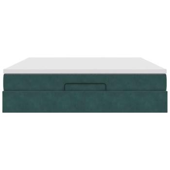 Ottoman-Bett mit Matratze Dunkelgrün 180x200 cm Samt