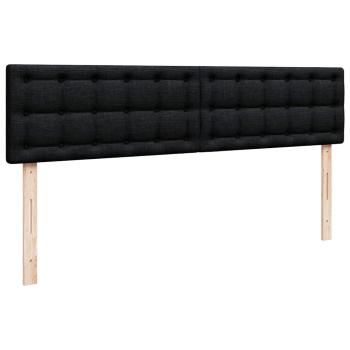 Ottoman-Bett mit Matratze Schwarz 200x200 cm Stoff