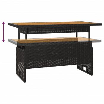 2-tlg. Garten-Lounge-Set mit Kissen Schwarz Poly Rattan