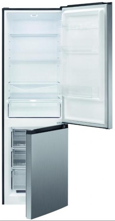 Bomann KG 7357 Stand Kühl-Gefrierkombination, 60 cm breit, 315 Liter, Stufenlose Temperaturregelung, Laufrollen, Edelstahloptik