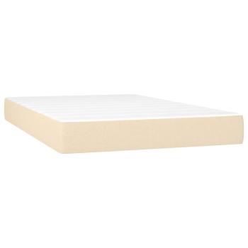 ARDEBO.de - Boxspringbett mit Matratze & LED Creme 120x200 cm Stoff