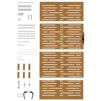 Gartentor 85x175 cm Cortenstahl Quadratisches Design