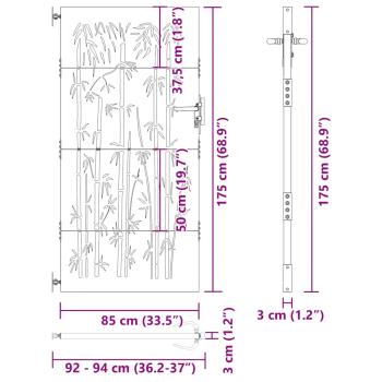 Gartentor 85x175 cm Cortenstahl Bambus-Design