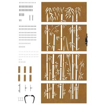 Gartentor 85x175 cm Cortenstahl Bambus-Design