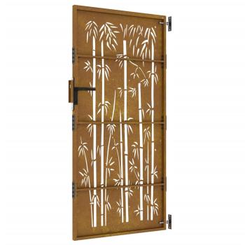 Gartentor 85x175 cm Cortenstahl Bambus-Design