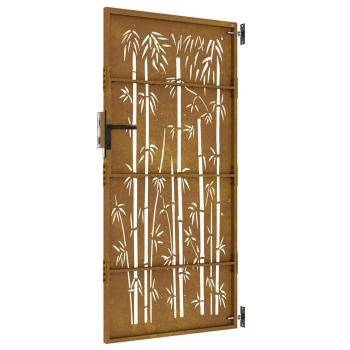 Gartentor 85x175 cm Cortenstahl Bambus-Design